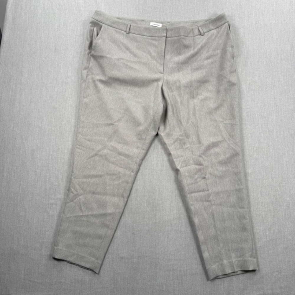 Calvin Klein Womens Gray Heathered Stretch Dress Pants Trousers Plus Size 20W